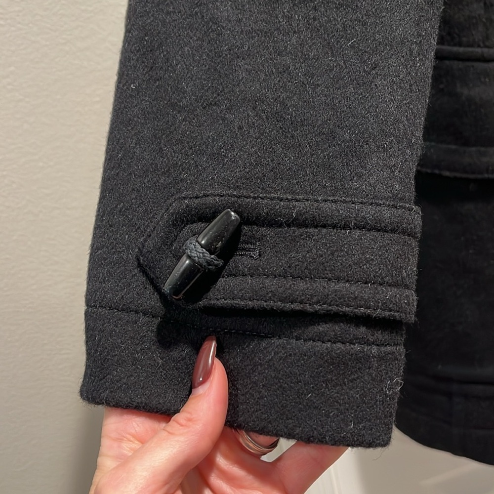 BURBERRY Brit “Blackwell' Wool Duffle Toggle Coat with hood Black size 6 - Picture 9 of 15